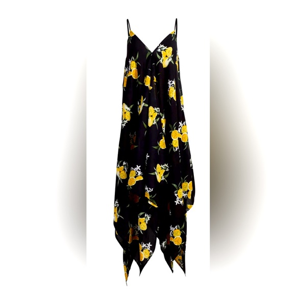 New York & Company Dresses & Skirts - New York & Company Black and Yellow Floral High Low Dress size Large